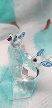 Crystal glass heart with birds