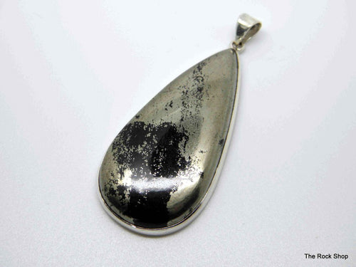 Sterling Silver and Pyrite Tear Drop Pendant